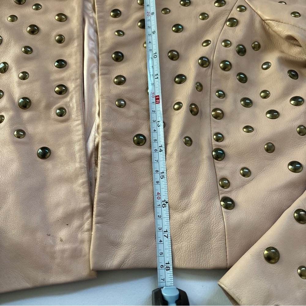 Sz S Marciano Blush Studded Leather women’s Jacket used with defects - Picture 14 of 16
